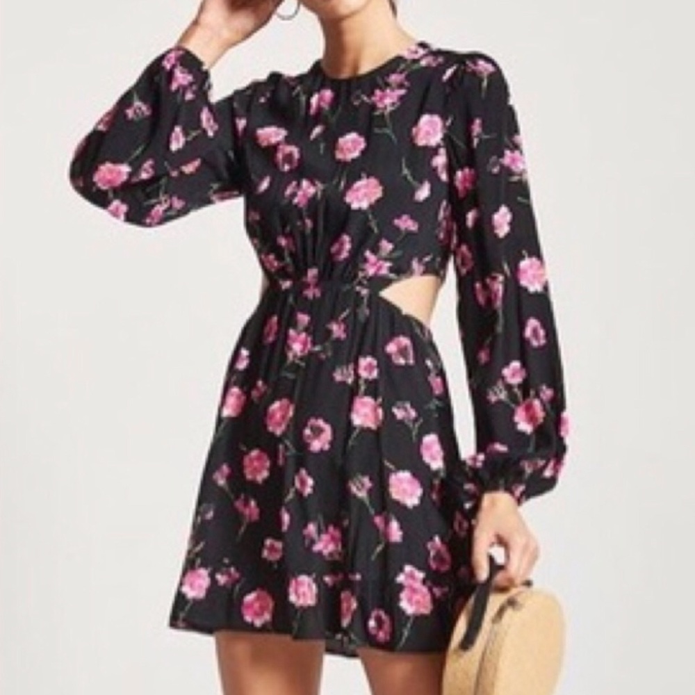 Forever 21 Floral Cutout Mini Dress